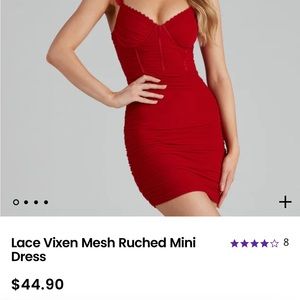 Lace Vixen Mesh Ruched Mini Dress Windsor Store. Size small. NWT windsor store .